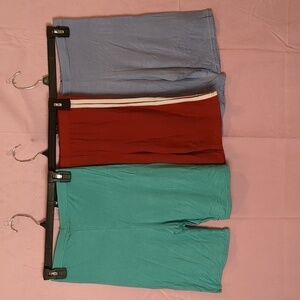 PrettyLittleThing 3 Pack Blue and Rust Jersey Athleisure Lounge Bike Shorts 6